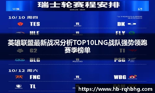 英雄联盟最新战况分析TOP10LNG战队强势领跑赛季榜单
