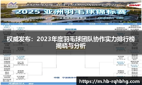 权威发布：2023年度羽毛球团队协作实力排行榜揭晓与分析